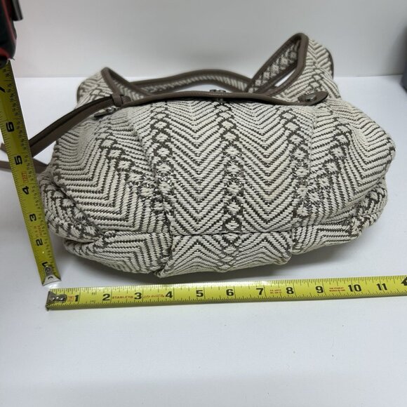 Vera Wang Simply Vera herringbone Cotton Faux Leather Hobo Shoulder Aztec Boho - Picture 10 of 16